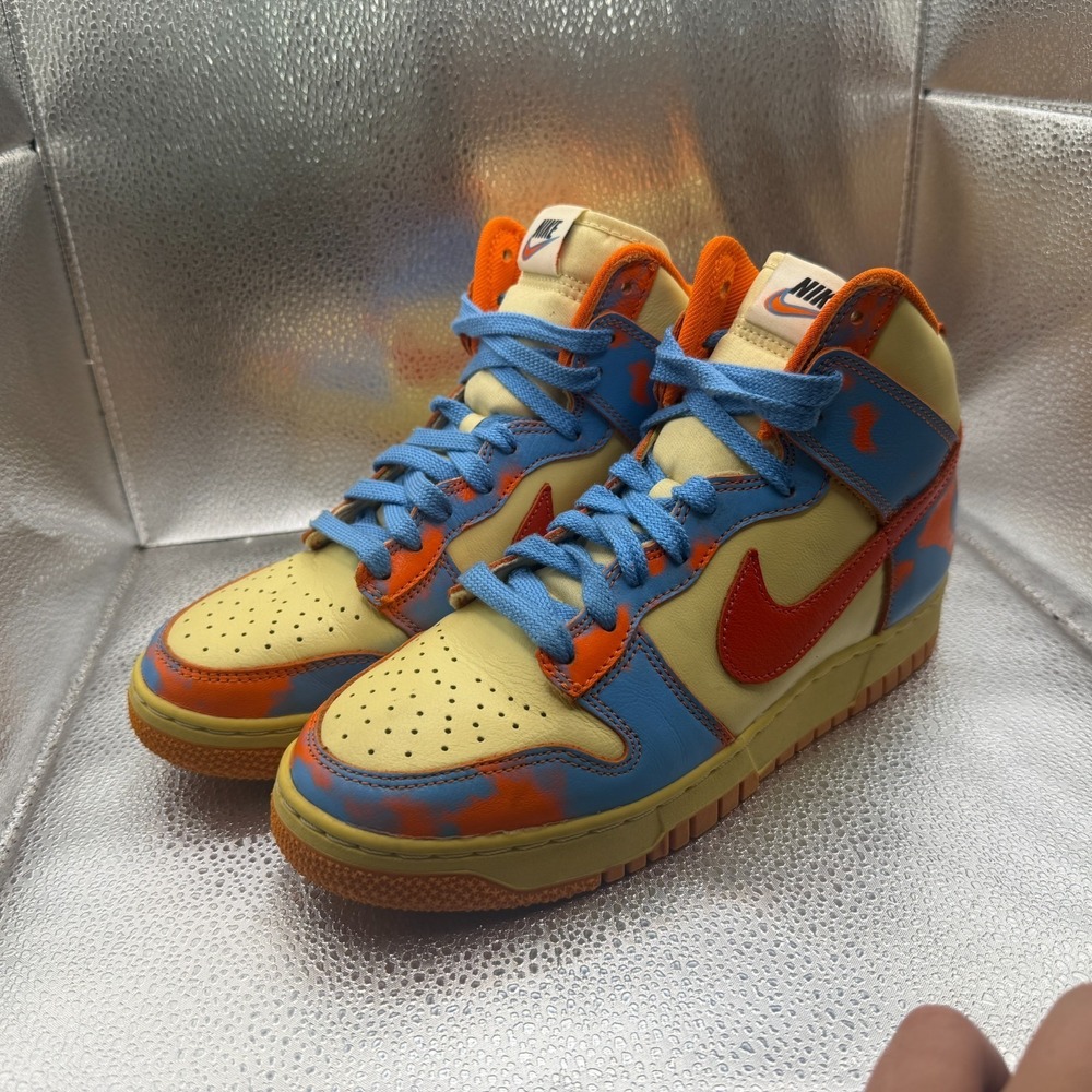 Size 7 Nike Dunk  High 1985 SP Safety Orange Acid Wash Mens Shoes DD9404-800 - Picture 4 of 9